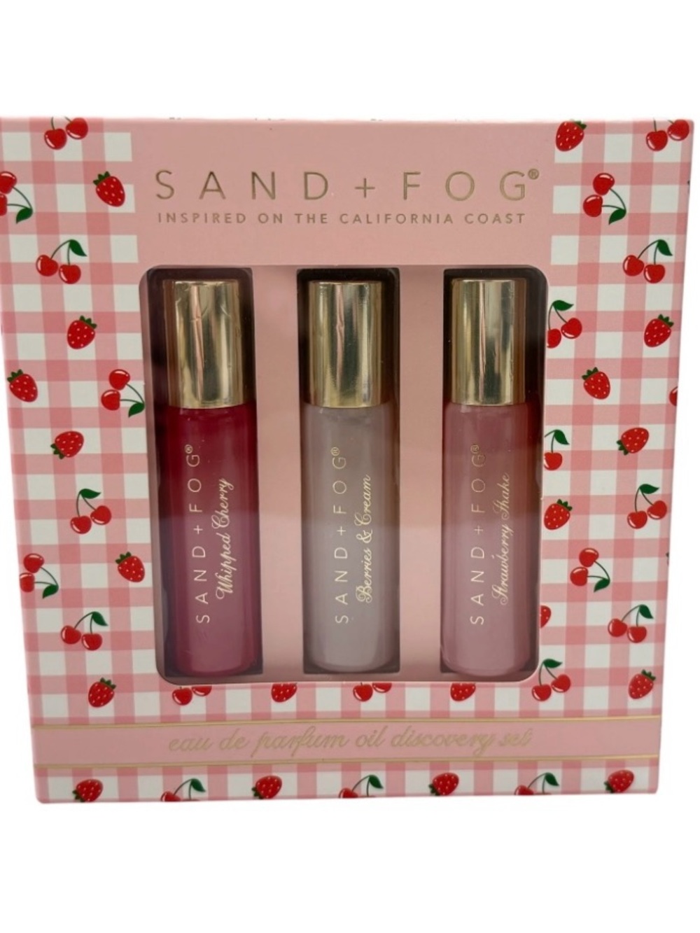 SAND+FOG Eau de Parfum Oil Trio - Whipped Cherry - Berries & Cream - Strawberry